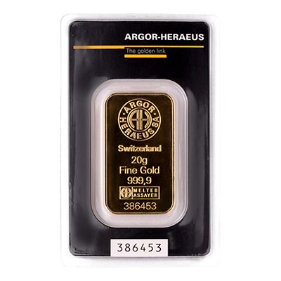 Zlatna poluga 20 g (Argor Heraeus)